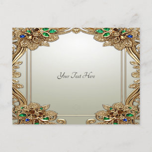 Elegant Gold Ornate Postcard