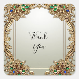 Elegant Gold Ornate Sticker