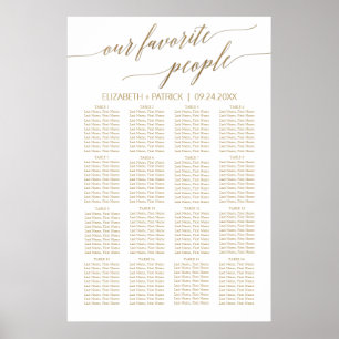 Elegant Gold Our Favourite People Seating Chart
