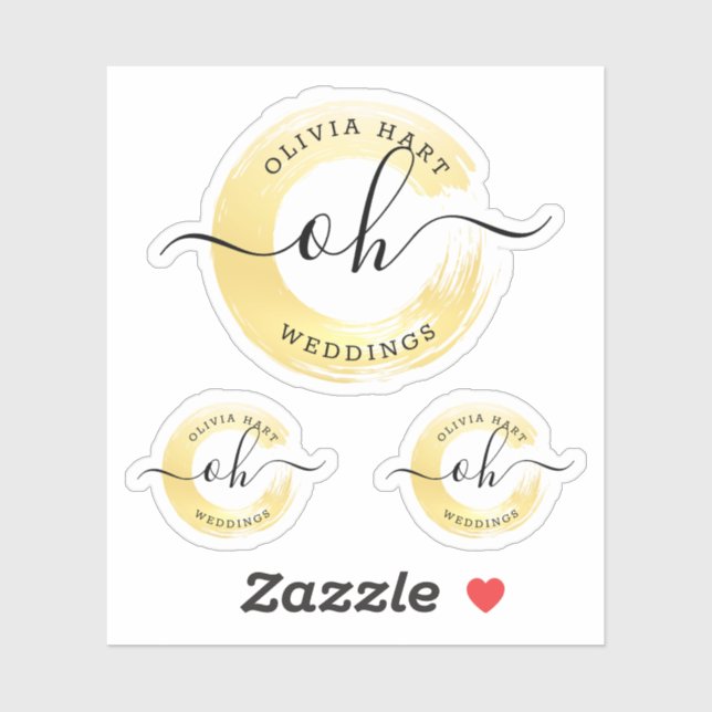 Elegant Gold Paint Swash Logo Custom Decal (Sheet)