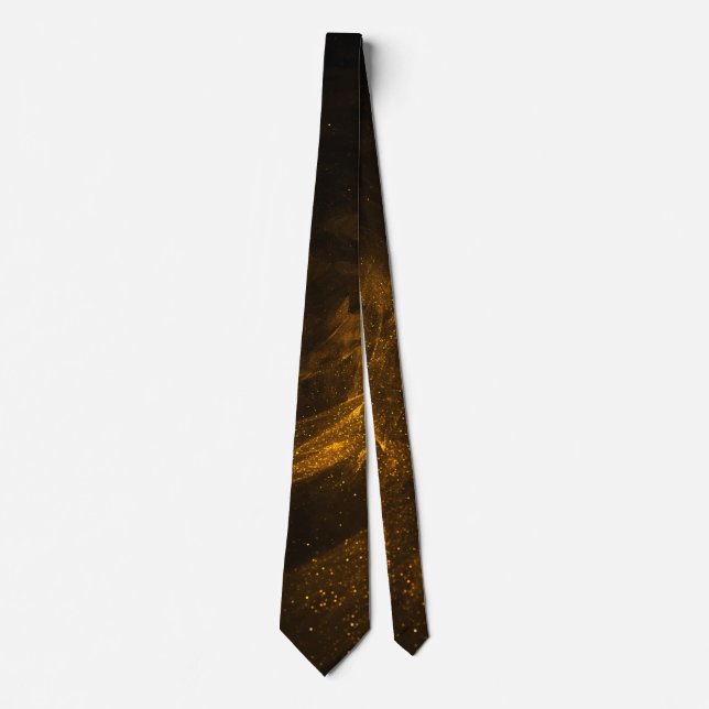 Elegant Gold Particles Glitter Sparkle Tie (Front)