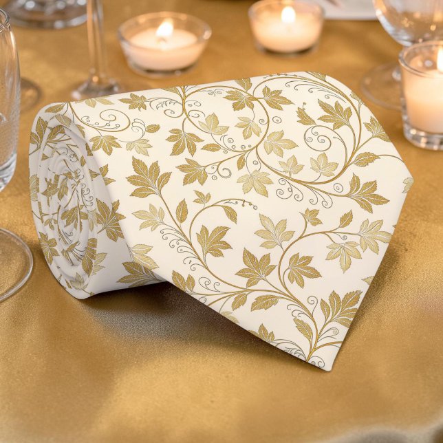 Elegant Gold Pattern Custom Necktie (Creator Uploaded)