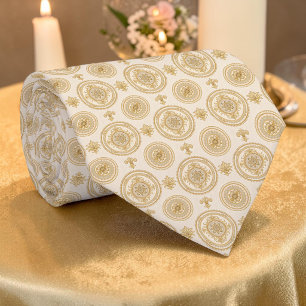 Elegant Gold Pattern Custom Necktie