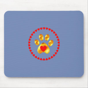 Elegant gold paw mouse pad