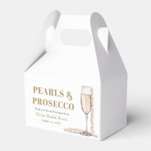 Elegant Gold Pearls and Prosecco Bridal Shower Favour Box