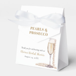 Elegant Gold Pearls and Prosecco Bridal Shower Favour Box