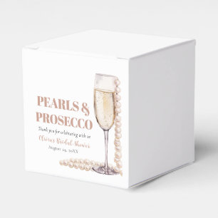 Elegant Gold Pearls and Prosecco Bridal Shower Favour Box