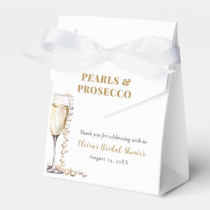 Elegant Gold Pearls and Prosecco Bridal Shower Favour Box