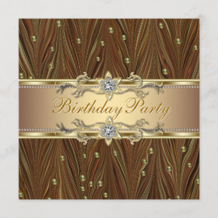 Elegant Gold Pearls Birthday Party Invitation