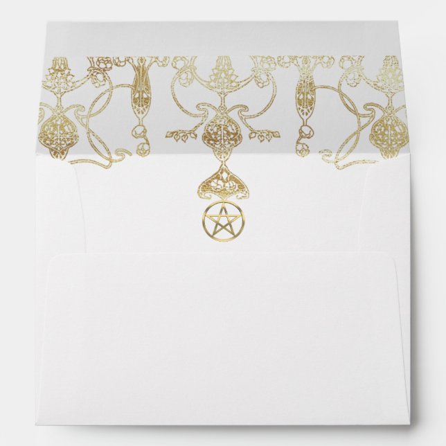 Elegant Gold Pentacle Handfasting Envelope (Back (Bottom))