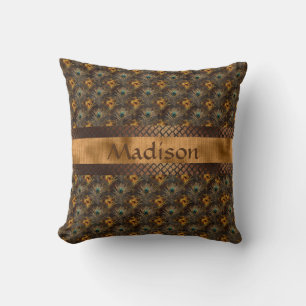 Elegant Gold Personalised Name Cushion