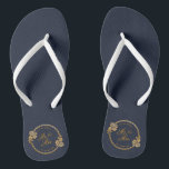 Elegant Gold Personalised Wedding | Flip Flops<br><div class="desc">For further customisation, please click the "Customise" button and use our design tool to modify this template. If the options are available, you may change text and image by simply clicking on "Edit/Remove Text or Image Here" and add your own. If you wish to have this design added to a...</div>