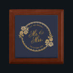 Elegant Gold Personalised Wedding | Keepsake Box<br><div class="desc">For further customisation, please click the "Customise" button and use our design tool to modify this template. If the options are available, you may change text and image by simply clicking on "Edit/Remove Text or Image Here" and add your own. If you wish to have this design added to a...</div>
