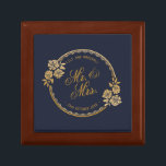 Elegant Gold Personalised Wedding | Keepsake Box<br><div class="desc">For further customisation, please click the "Customise" button and use our design tool to modify this template. If the options are available, you may change text and image by simply clicking on "Edit/Remove Text or Image Here" and add your own. If you wish to have this design added to a...</div>