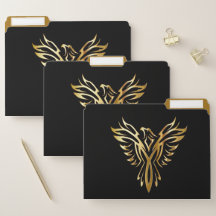 Elegant Gold Phoenix Rising Bird Decorative