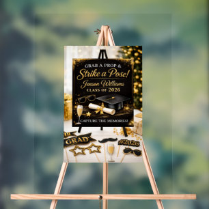 Elegant Gold Photo Booth Sign   Wedding & Graduati
