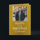 Elegant Gold Photo Boyfriend Birthday Card<br><div class="desc">A custom photo of your boyfriend paired with a heartfelt birthday message,  celebrating him on his special day. A meaningful and personalised way to make him feel loved and appreciated.</div>