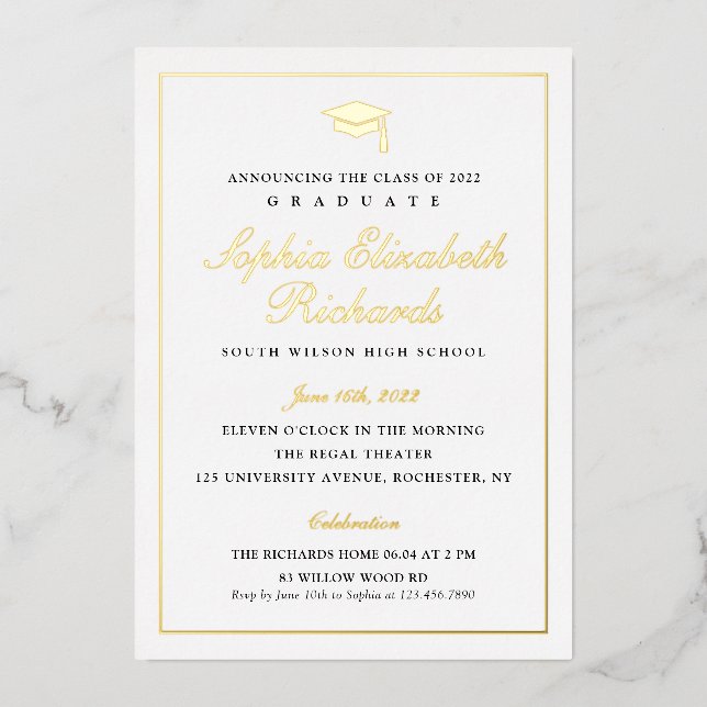 Elegant Gold Photo Graduation (Front)