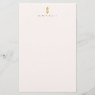 Elegant Gold Pineapple Notepad Note Card
