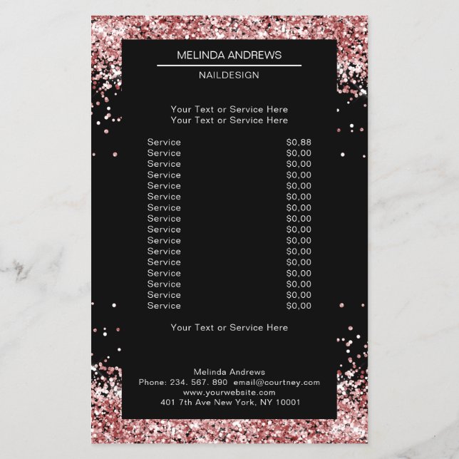 Elegant Gold Pink both sides Flyer (Back)