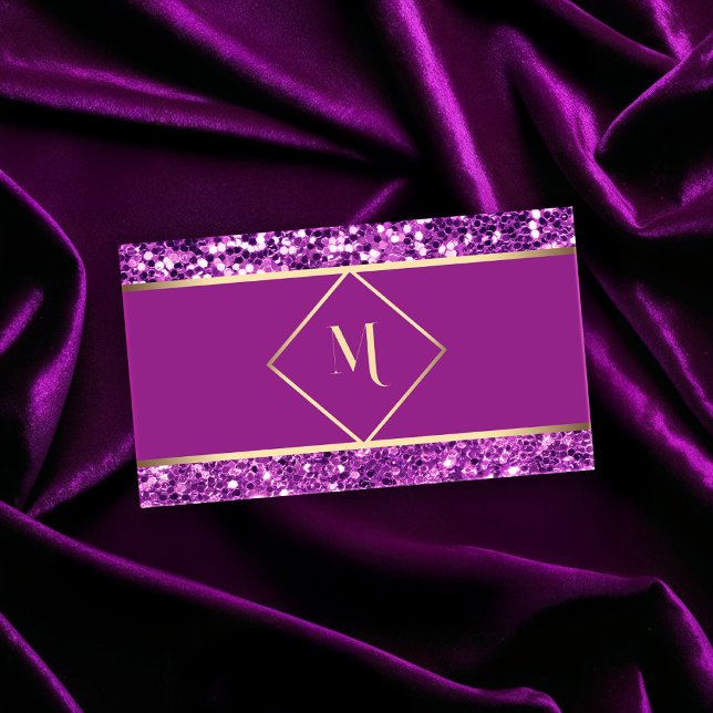 Elegant Gold & Pink Glitter Modern Business Card (Creator Uploaded)