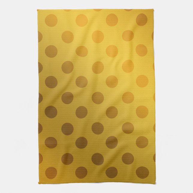 Elegant Gold Polka Dot Design Table & Tea Towel (Vertical)