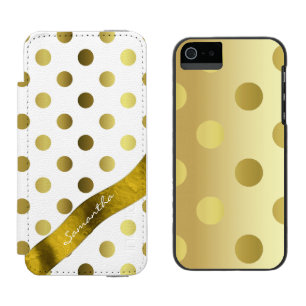 Elegant Gold Polka Dot iPhone 5S Wallet Case Incipio Watson™ iPhone 5 Wallet Case