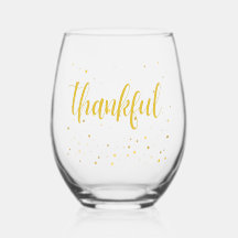 Elegant Gold Polka dot “Thankful” 
