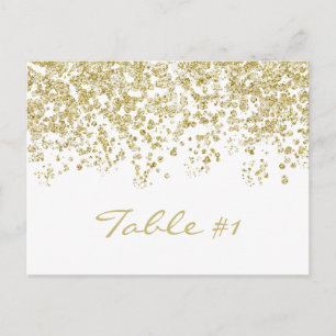 Elegant gold polka-dots confetti Table number Postcard