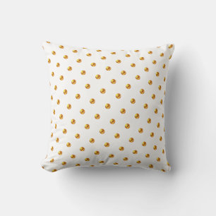 Elegant Gold Polka Dots Cushion