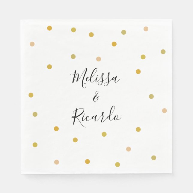 Elegant Gold Polka Dots Napkin (Front)