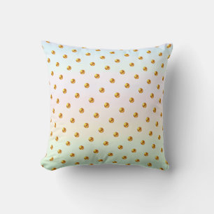 Elegant Gold Polka Dots on Pastel Colours Cushion