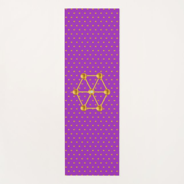 Elegant Gold Polka Dots Yoga Mat (Front)