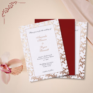 Elegant Gold Pressed Rococo Pattern Wedding