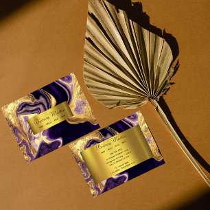 Elegant gold & purple business card