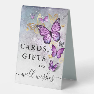 Elegant Gold Purple Butterfly Cards and Gifts