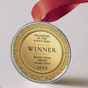 Elegant Gold Recognition Award Winner Gala Award Metal Ornament