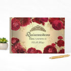 Elegant Gold Red Roses Quinceanera Custom