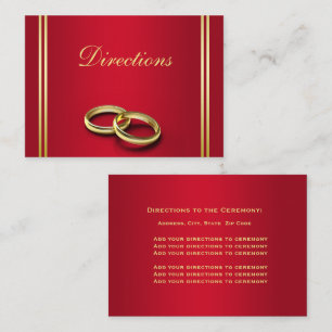 Elegant Gold & Red, Wedding Rings Wedding Enclosure Card