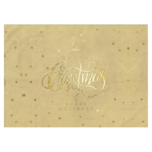 Elegant Gold Reindeer Gold Letter Christmas Medium Tablecloth