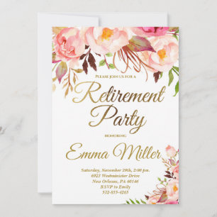 Elegant Gold Retirement Party Invitation