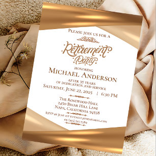 Elegant Gold Retirement Party  Invitation