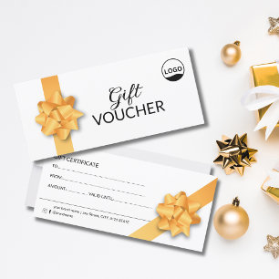 Elegant Gold Ribbon Gift Voucher 