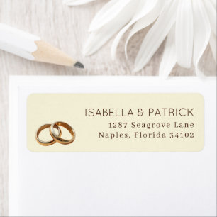 Elegant Gold Rings Return Address Label