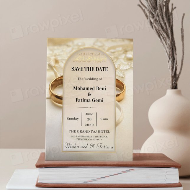 Elegant Gold Rings Save the Date (Creator Uploaded)
