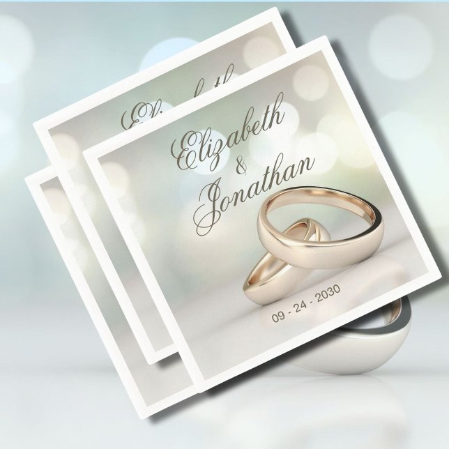 Elegant Gold Rings Simple Wedding Napkin (Creator Uploaded)
