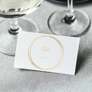 Elegant Gold Rings Table Number Card