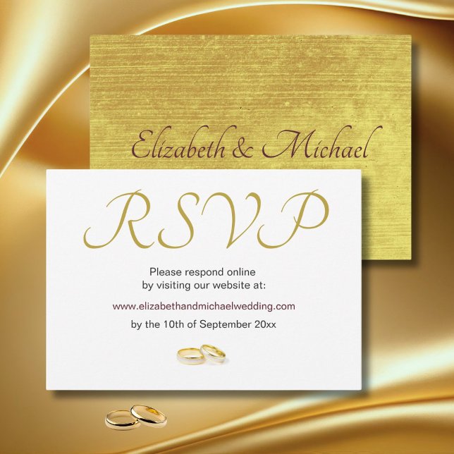 Elegant Gold Rings Wedding RSVP (Creator Uploaded)