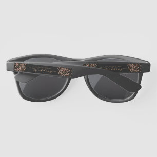 Elegant Gold Rose Black Wedding  Sunglasses