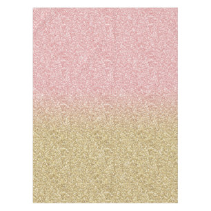 Elegant Gold & Rose Gold Glitter Sparkles Image Tablecloth